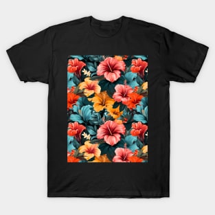 #28 Floral Pattern. Hibiscus Flower Pattern. T-Shirt